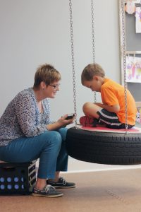 Jacob with Occupational Therapist Elise Spronk
