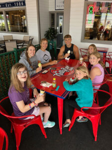 eating ice cream in Okoboji
